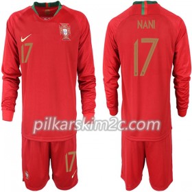 Koszulka Portugalia NANI 17 Dziecięca Główna Mistrzostwa Świata 2018 - Koszulki Piłkarskie(L/S)